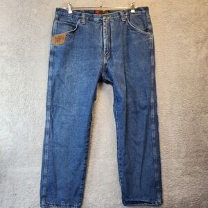 Wrangler Durashield Jeans Mens 40x30 (Measures‎ 40x29) Medium Wash Straight Leg